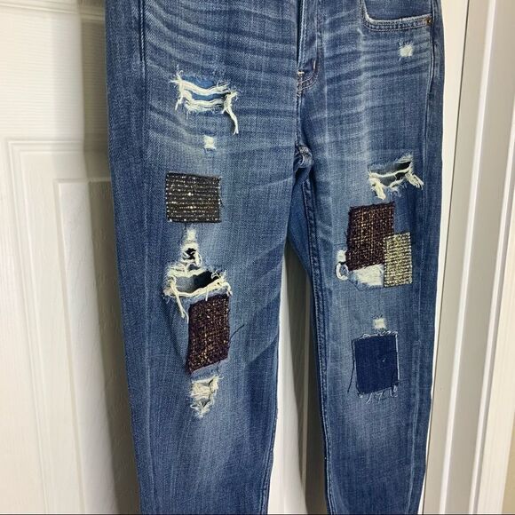 Abercrombie & Fitch Easy Fit Boyfriend Jeans Distressed Size 0 - Picture 4 of 12